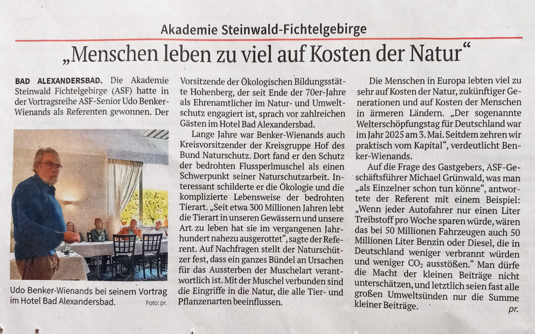 Menschen leben zu viel auf Kosten der Natur